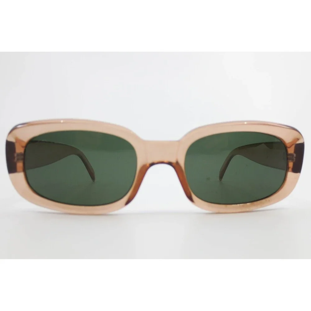 Fratelli Lozza 1041 Sunglasses Peach Amber Rectangle Made in Italy Vintage 09F